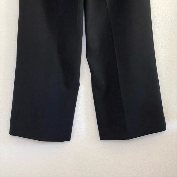 St. John Wide Leg Cropped Trouser High Waist Pant Black 6 - Picture 6 of 12